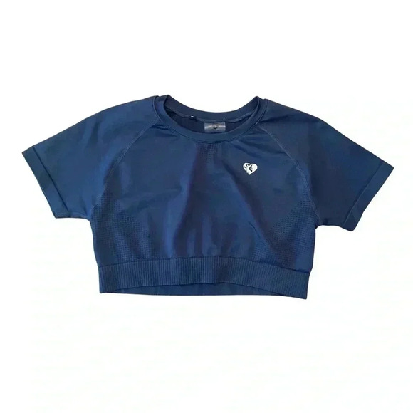 Womens Best Power Seamless Short Sleeve Crop Top Sapphire Blue Size XL - Picture 4 of 8